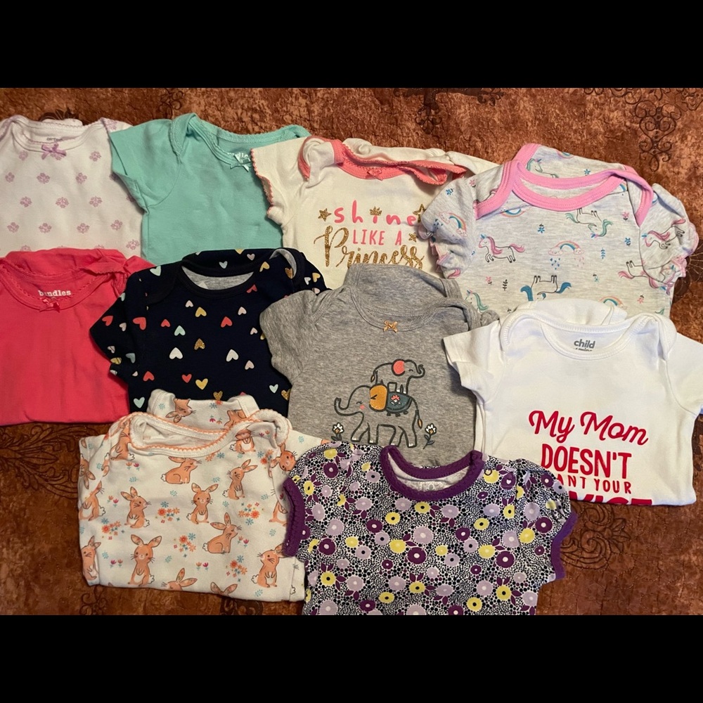 Baby girl 6-9 month onesie lot